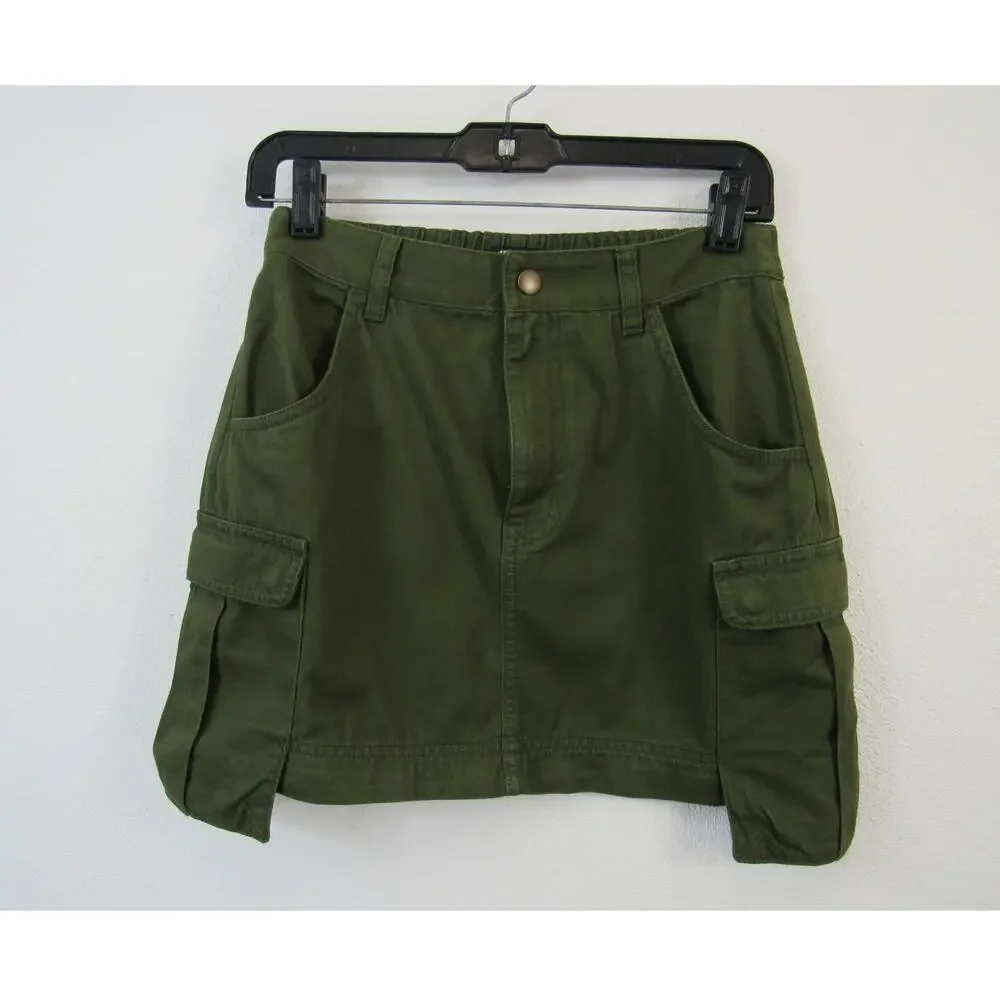 NWT Madewell XS Cargo Convertible Midi Skirt in (Re)generative Chino Olive Green